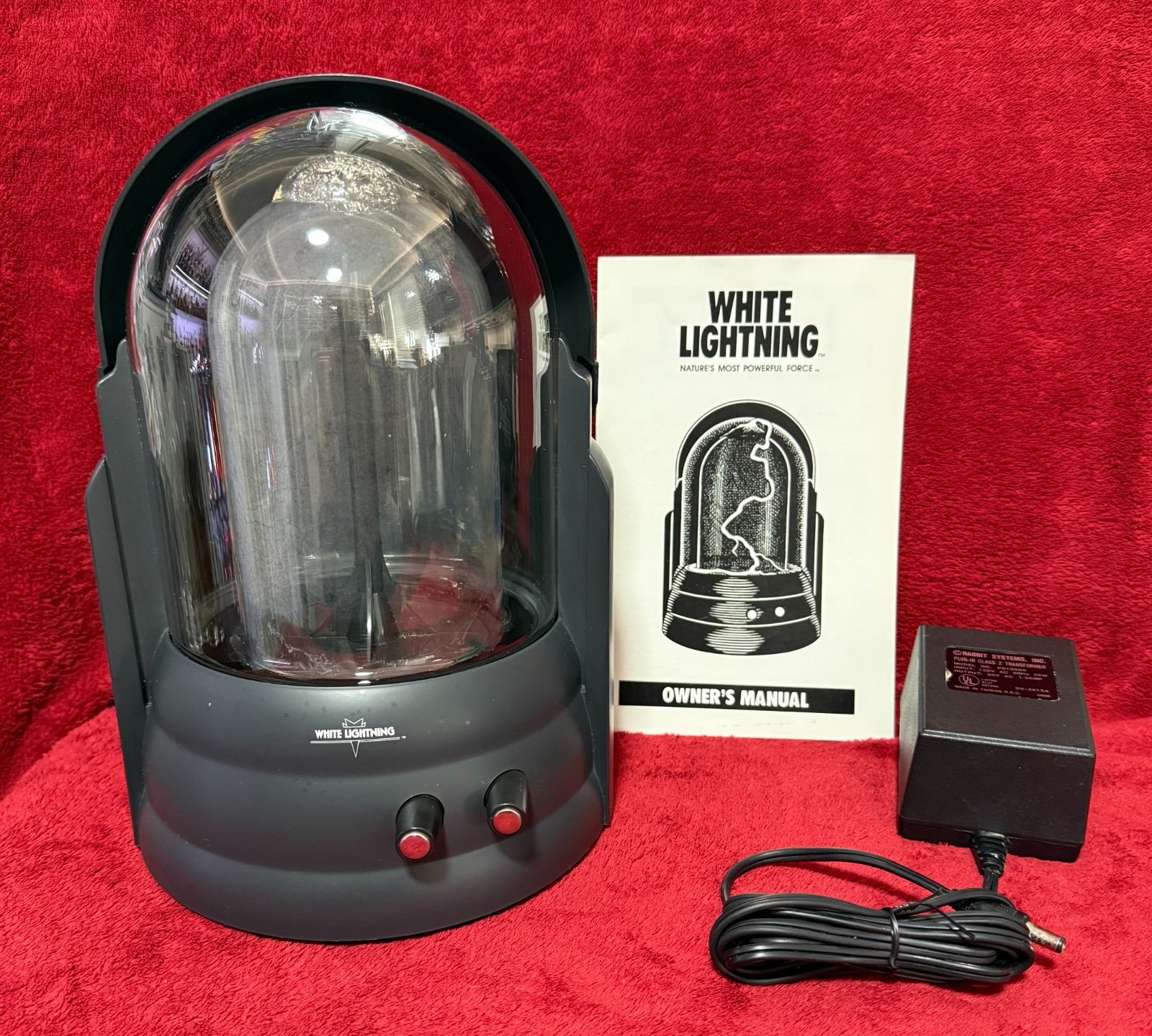Vintage 1980s White Lightning Plasma Dome with OEM Power Supply & Owner's Manual Vintage 1980s White Lightning Plasma Dome with OEM Power Supply & Owner's Manual