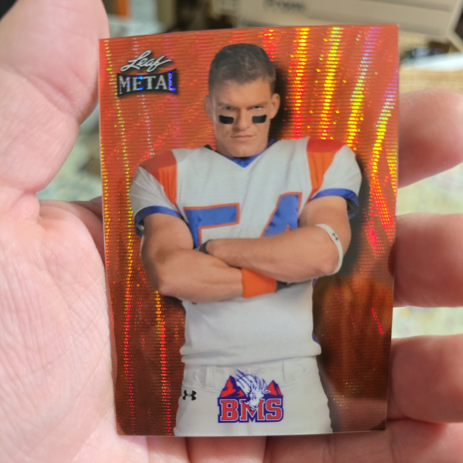 2024 Leaf Metal Blue Mountain State Thad Castle Alan Ritchson Orange Wave 1/1