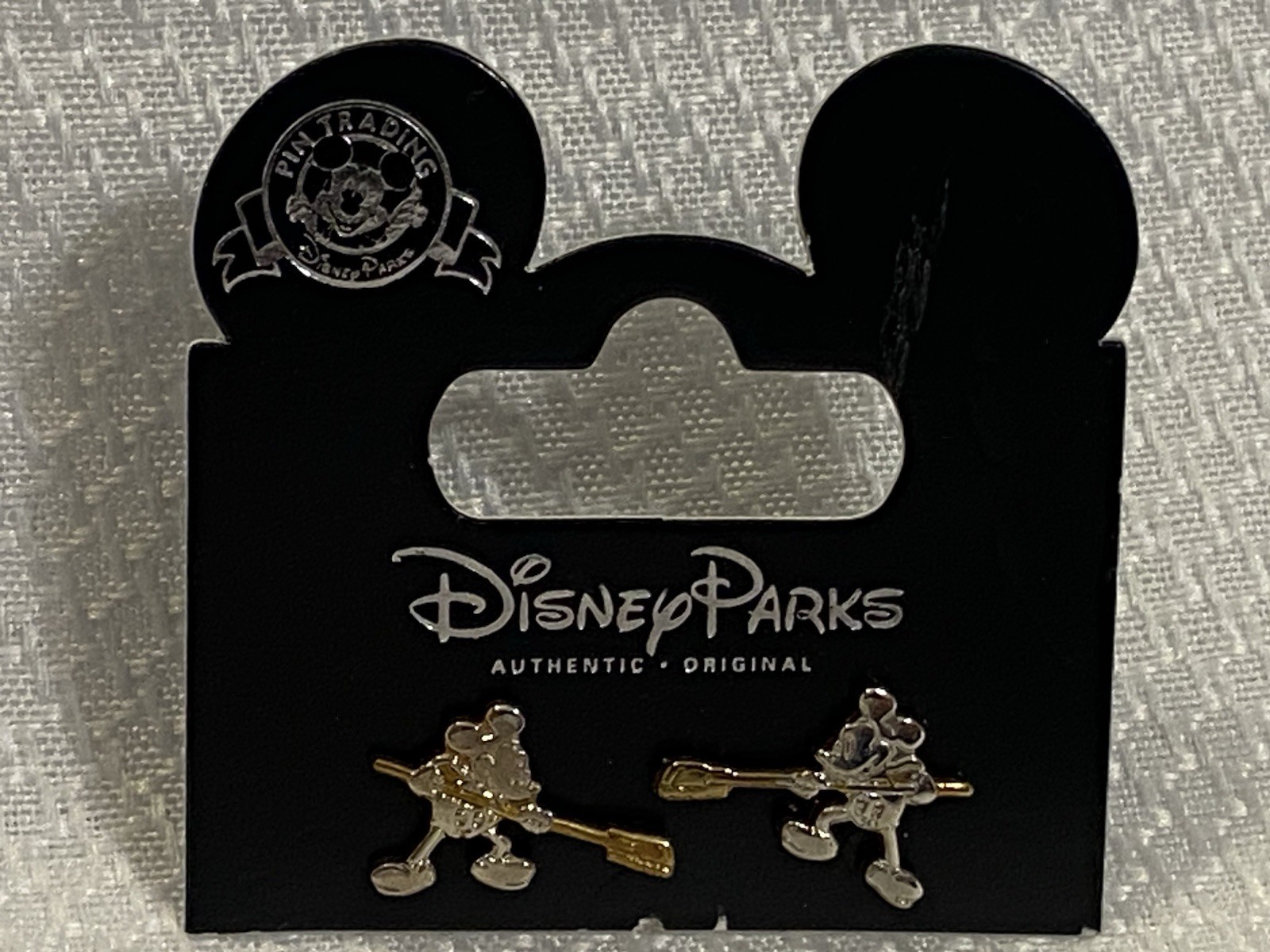 RARE Disney Cast Member Exclusive Custodial Award Earrings Sweeping Mickey NEW RARE Disney Cast Member Exclusive Custodial Award Earrings Sweeping Mickey NEW