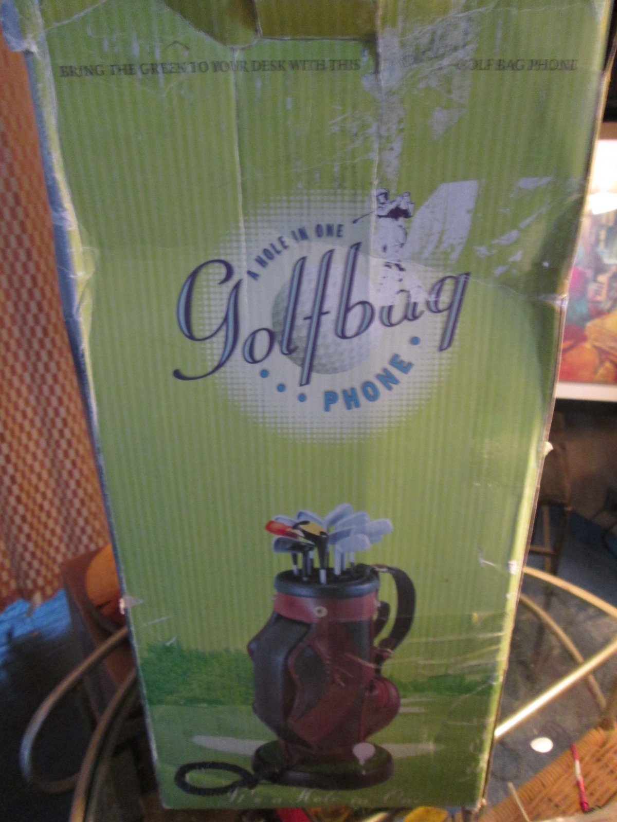 Vintage golf bag telephone with box and celljack so can work with your cellphone Vintage golf bag telephone with box and celljack so can work with your cellphone
