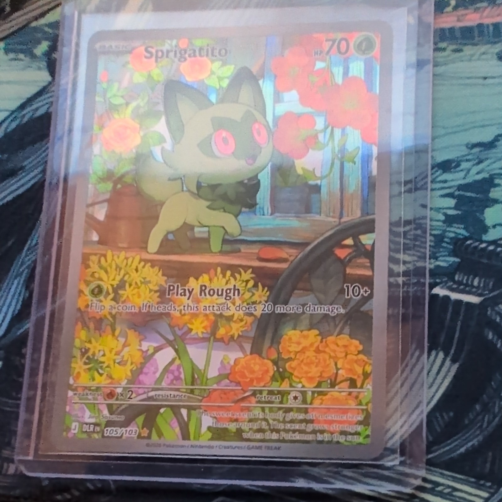 Pokemon TCG Sprigatito Delta Reign Full Art 105/103 Illustration RARE English Pokemon TCG Sprigatito Delta Reign Full Art 105/103 Illustration RARE English