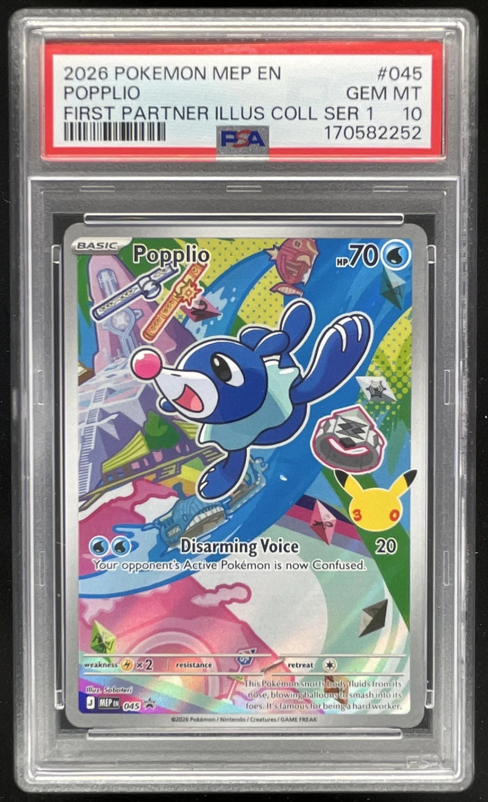 2026 Pokemon Black Star Promos #045 Popplio First Partner Illustration PSA 10 2026 Pokemon Black Star Promos #045 Popplio First Partner Illustration PSA 10