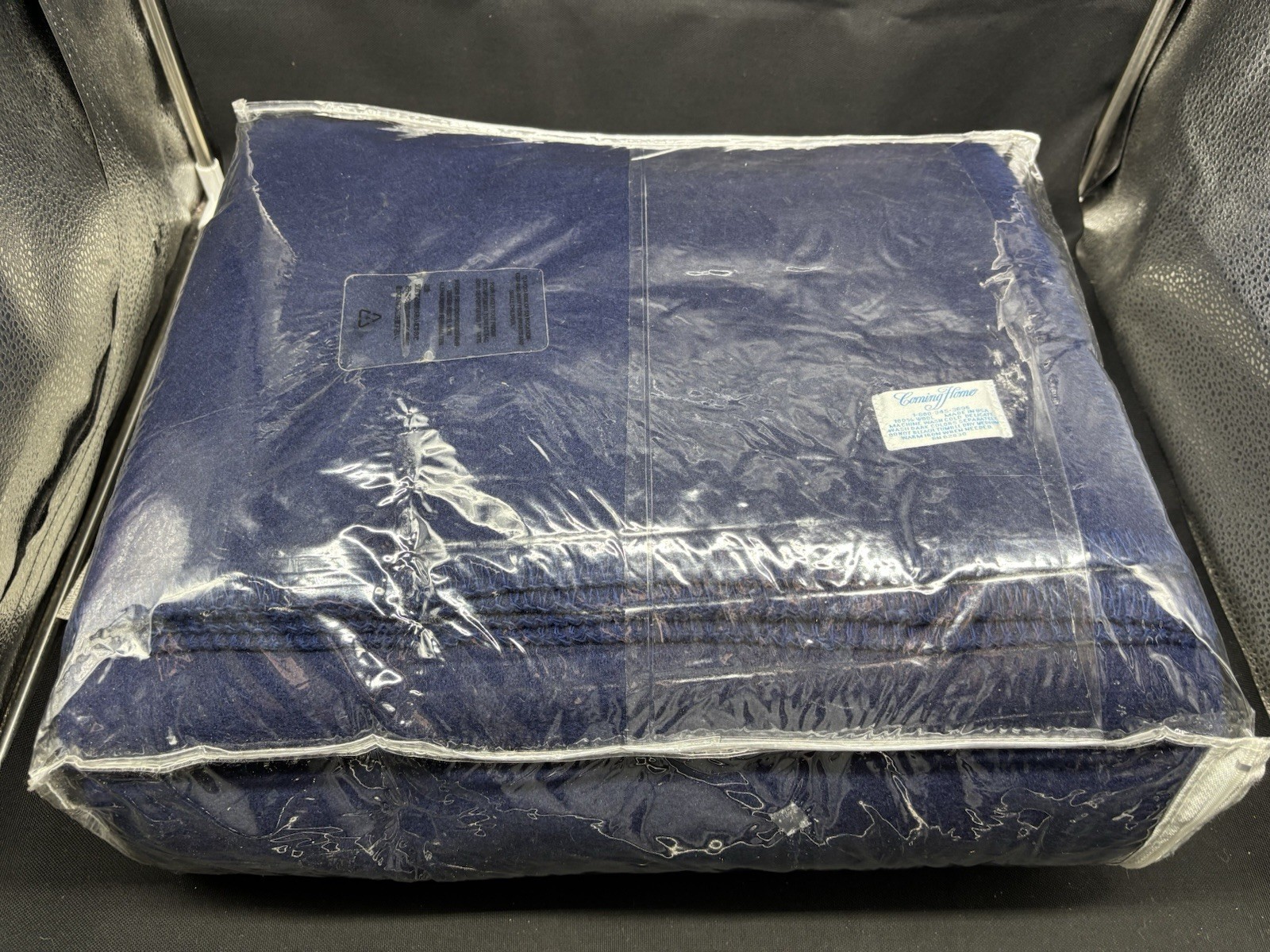 Vintage Lands End Coming Home Royal Blue Wool King Size Blanket NEW Vintage Lands End Coming Home Royal Blue Wool King Size Blanket NEW