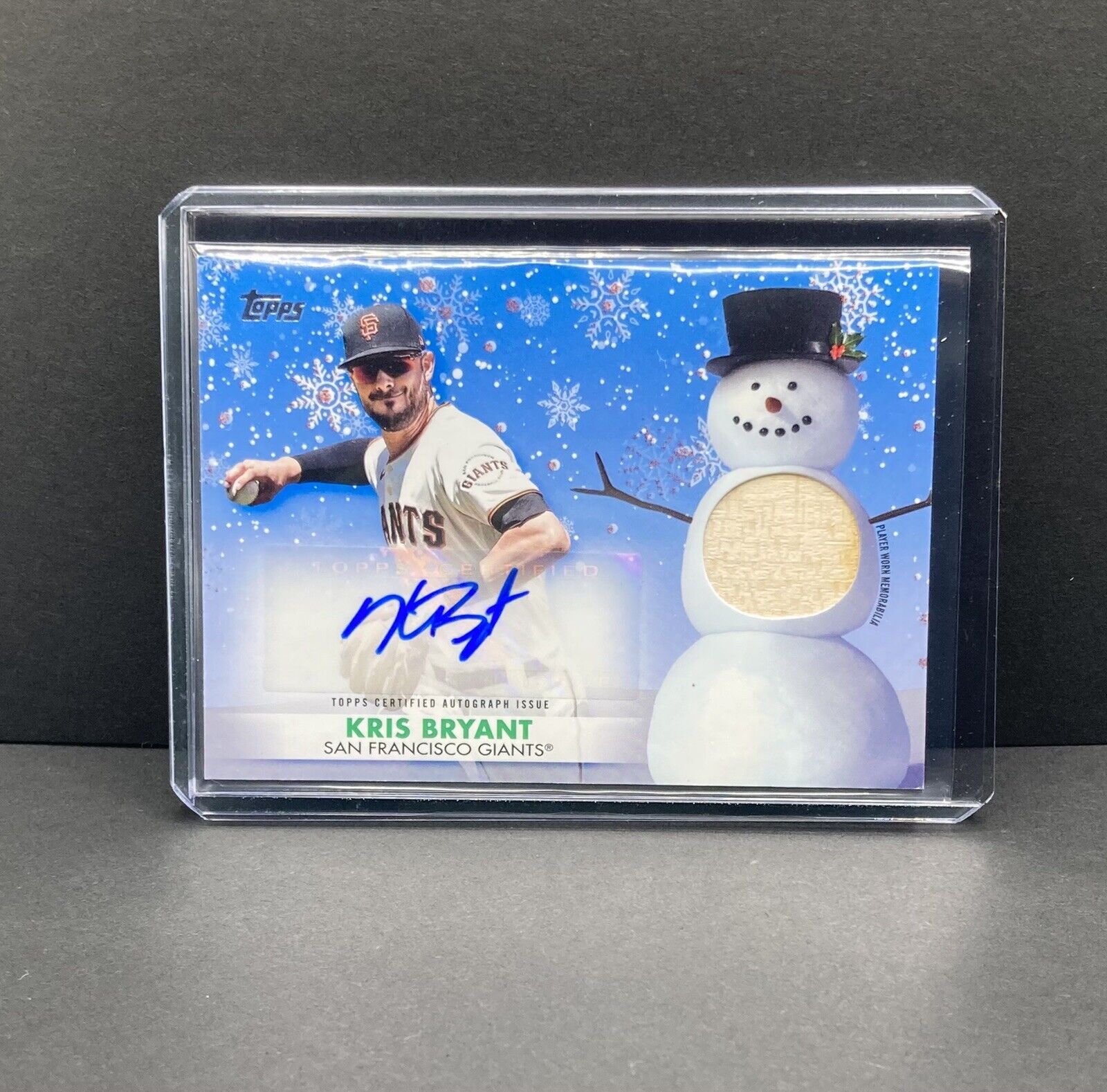 2021 Topps Holiday KRIS BRYANT Autograph Bat Relic /10 Red Metallic Parallel SSP