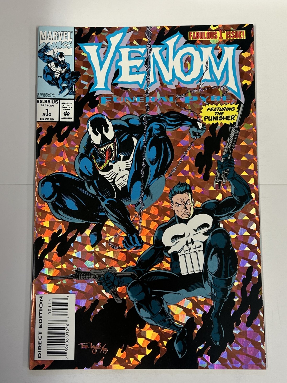 VENOM FUNERAL PYRE #1 1993 NEAR MINT HOLO FOIL COVER MARVEL COMICS b-467 VENOM FUNERAL PYRE #1 1993 NEAR MINT HOLO FOIL COVER MARVEL COMICS b-467