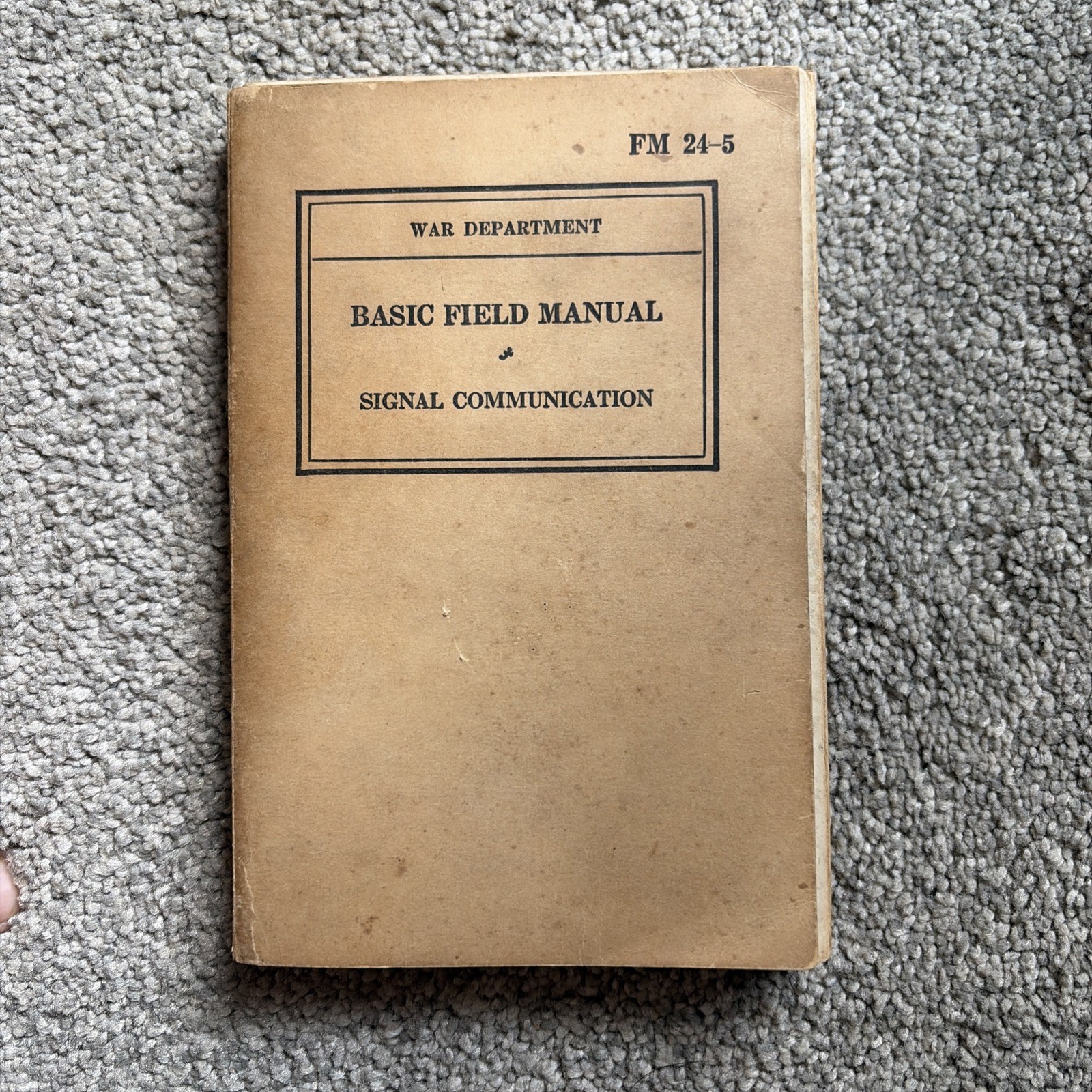 Rare 1939 War Department Signal Communication Manual FM 24-5 from Start of WWII Rare 1939 War Department Signal Communication Manual FM 24-5 from Start of WWII
