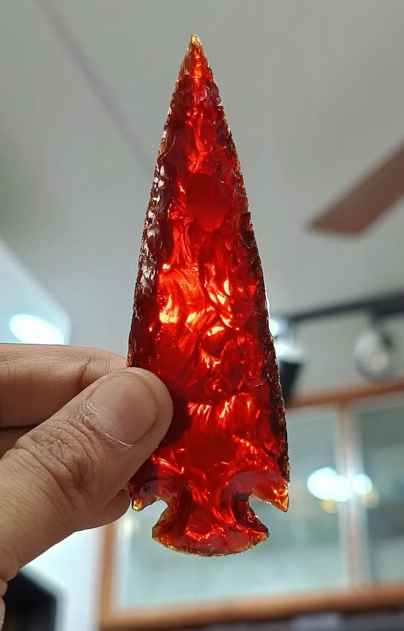 Red Obsidian Glass Arrowhead, Select Size, Gemstone & Crystal Spear Head Red Obsidian Glass Arrowhead, Select Size, Gemstone & Crystal Spear Head