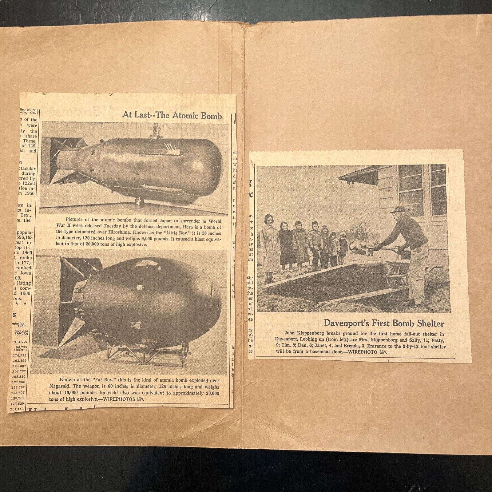 Vintage 1960 Atomic Bomb Newspaper Clipping, Des Moines Register 1960