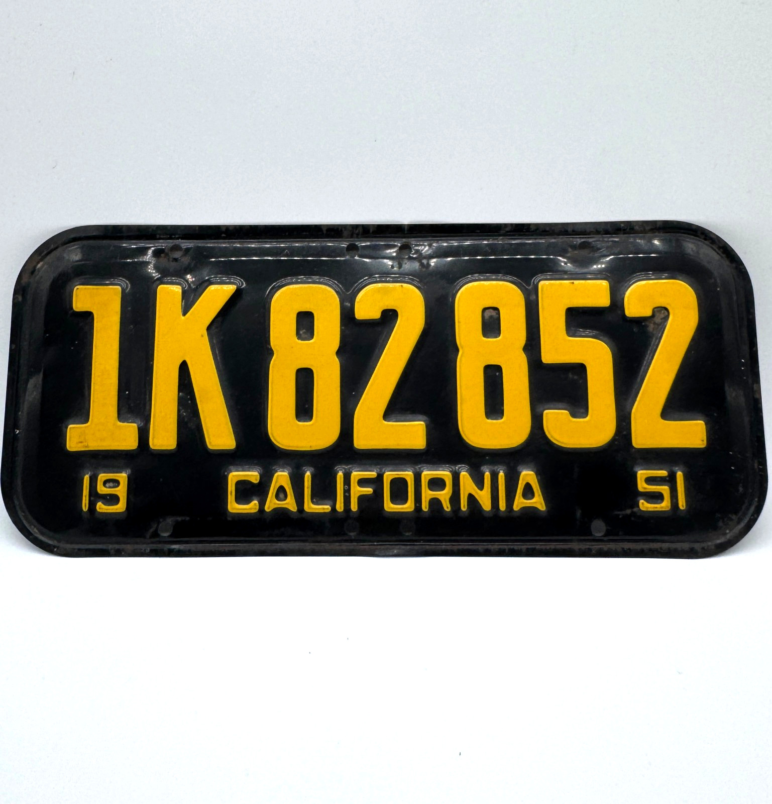 1951 California Passenger Car License Plate 1K82852 Auto Tag CA 1951 California Passenger Car License Plate 1K82852 Auto Tag CA