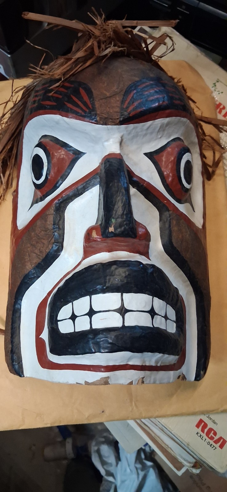 Vintage 1985 Roy Peters Signed Scowlitz First Nation Wild Man Mask Coast Salish Vintage 1985 Roy Peters Signed Scowlitz First Nation Wild Man Mask Coast Salish
