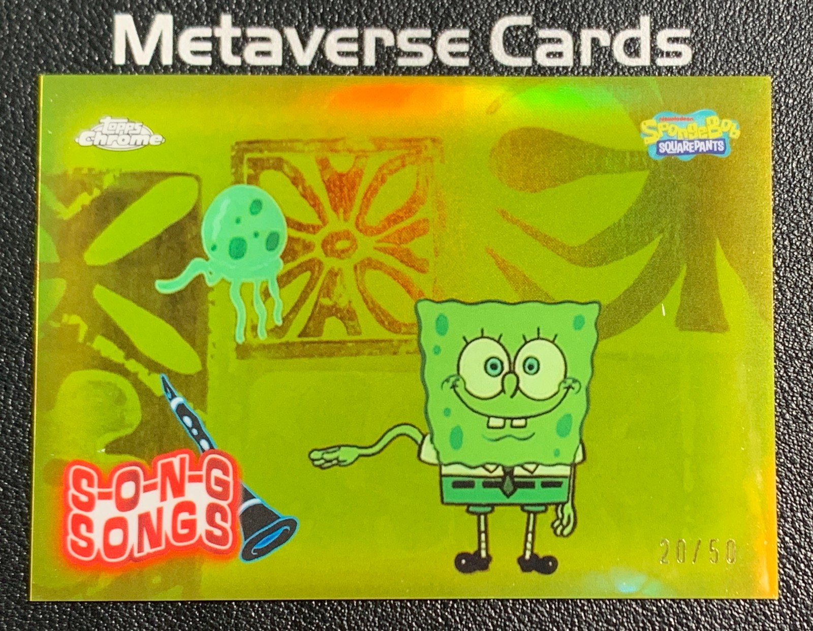 2025 Topps Chrome SpongeBob SquarePants The Jellyfish Jam Gold Songs 20/50 SP