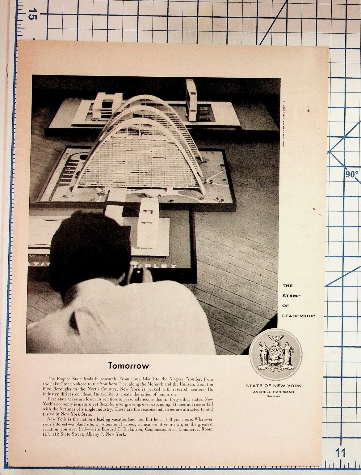 1950s New York State Magazine Ad Averell Harriman Research Travel IBM-like 1950s New York State Magazine Ad Averell Harriman Research Travel IBM-like