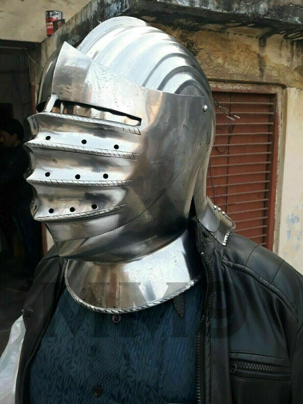 16Ga Sca Larp Medieval Knight Tournament Close Armor Helmet 16Ga Sca Larp Medieval Knight Tournament Close Armor Helmet