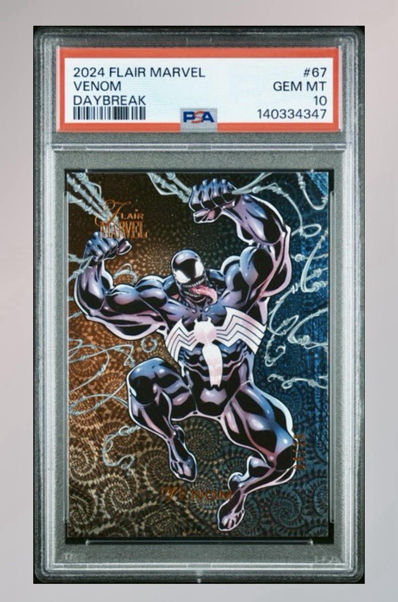2024 Flair Marvel Venom /25 Daybreak Flair #67 PSA 10 GEM MINT 2024 Flair Marvel Venom /25 Daybreak Flair #67 PSA 10 GEM MINT