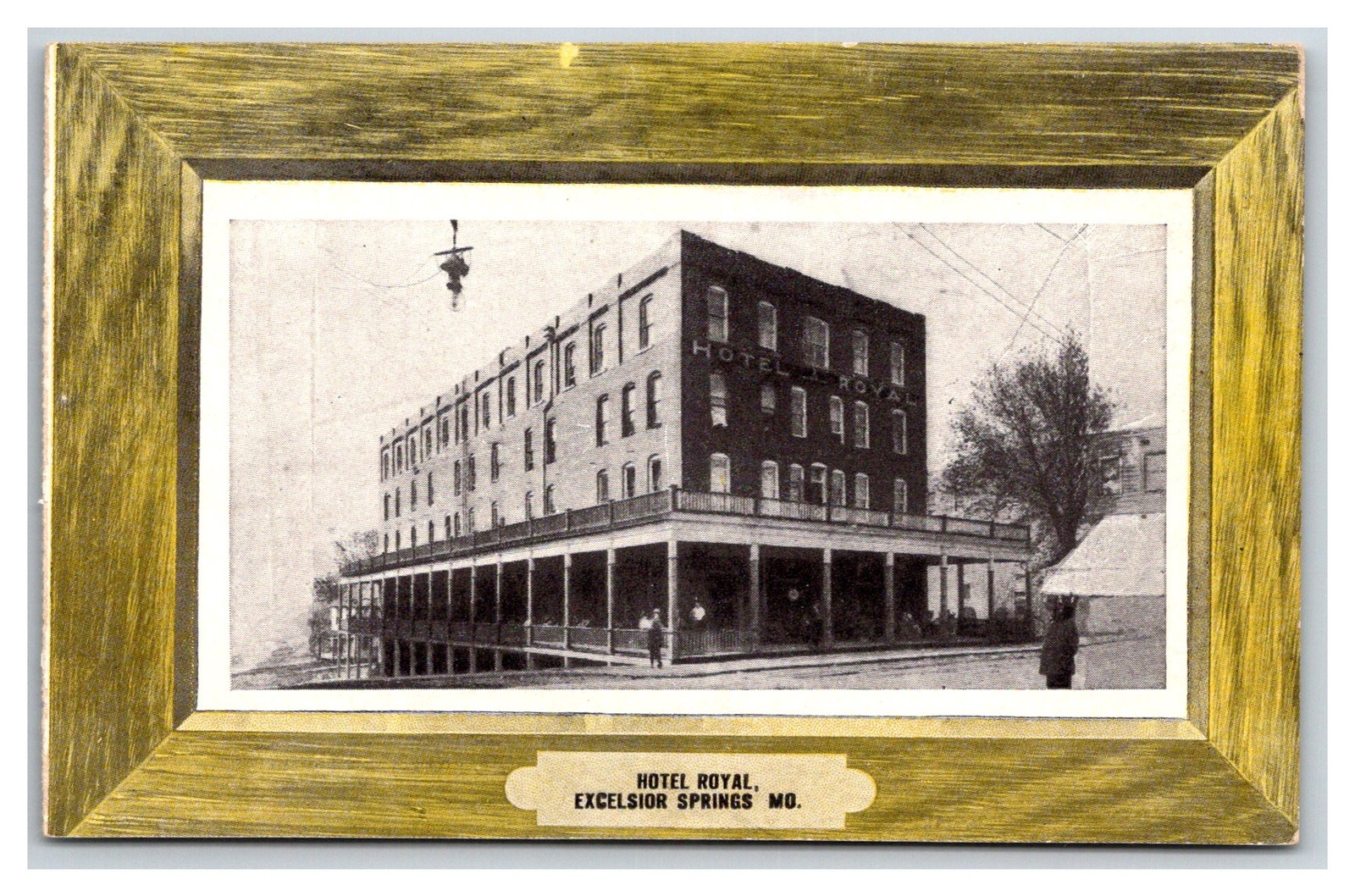 Hotel Royal Excelsior Springs Missouri MO 1909 Wood Picture Frame Hotel Royal Excelsior Springs Missouri MO 1909 Wood Picture Frame