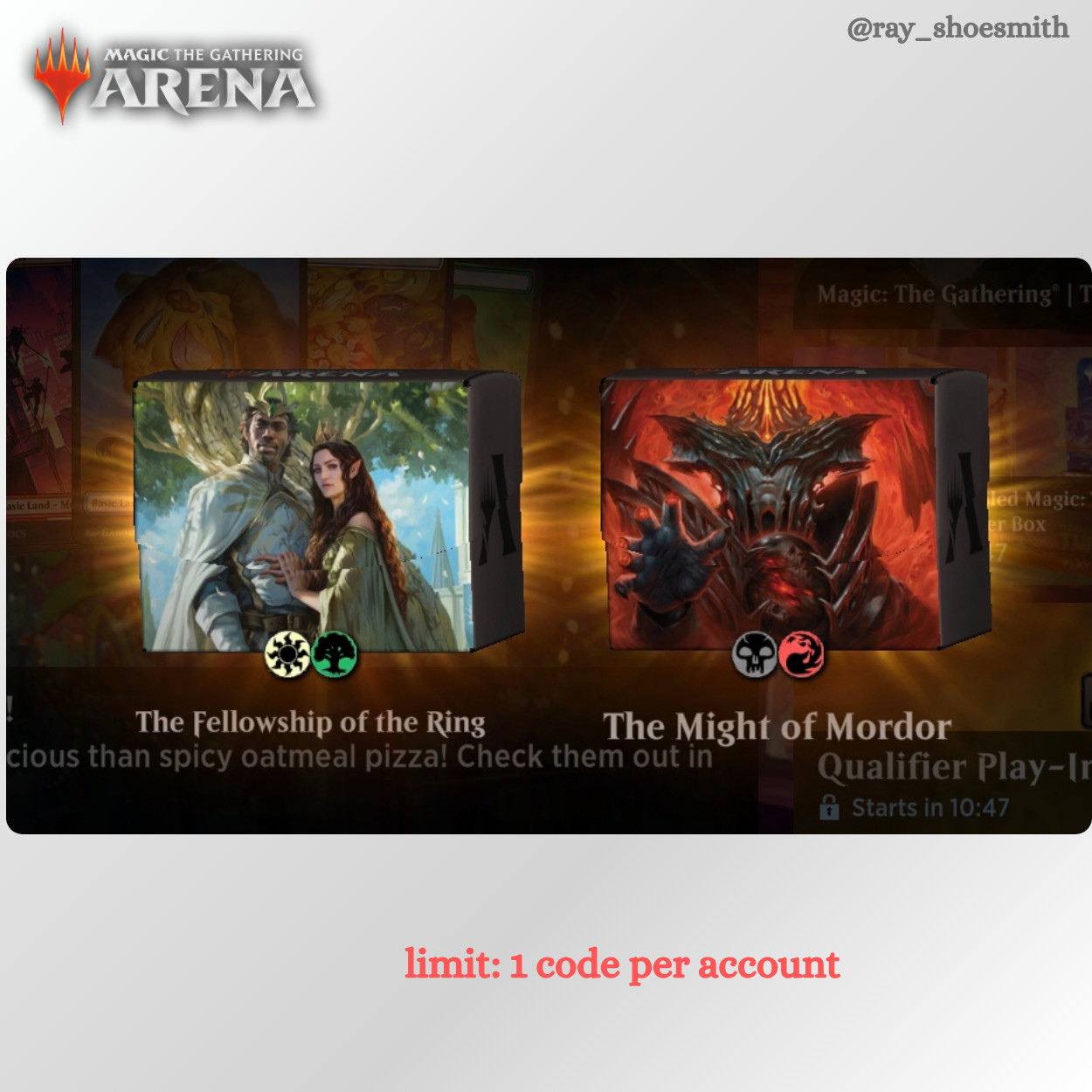 Magic Arena Code 1x Lord of the Rings Starter Kit (2 decks) Magic Arena Code 1x Lord of the Rings Starter Kit (2 decks)