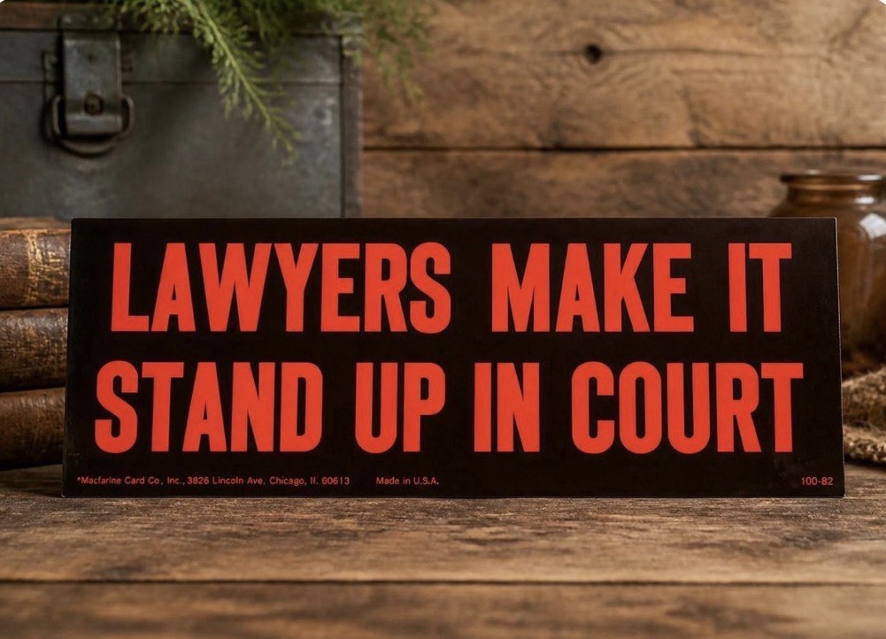 Vintage NOS BUMPER STICKER - Lawyers Make It Stand Up In Court - New Old Stock Vintage NOS BUMPER STICKER - Lawyers Make It Stand Up In Court - New Old Stock