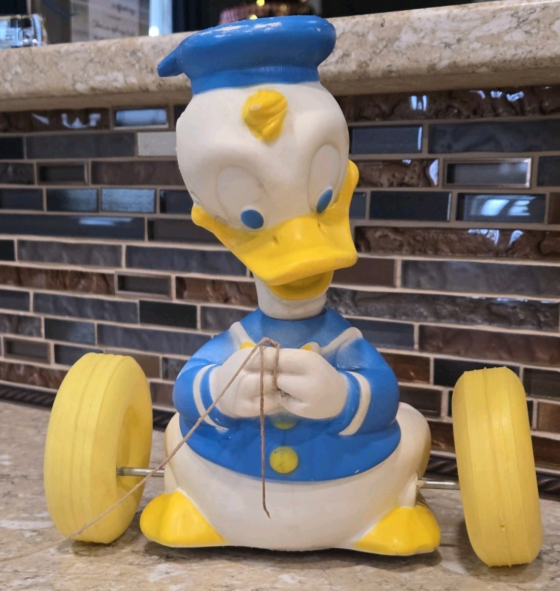 Vintage 1964 Walt Disney Production Donald Duck Pull Toy RARE 8 Inches Vintage 1964 Walt Disney Production Donald Duck Pull Toy RARE 8 Inches