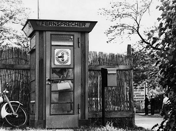 Germany Berlin telephone box near the border to East Berlin Old Photo Germany Berlin telephone box near the border to East Berlin Old Photo