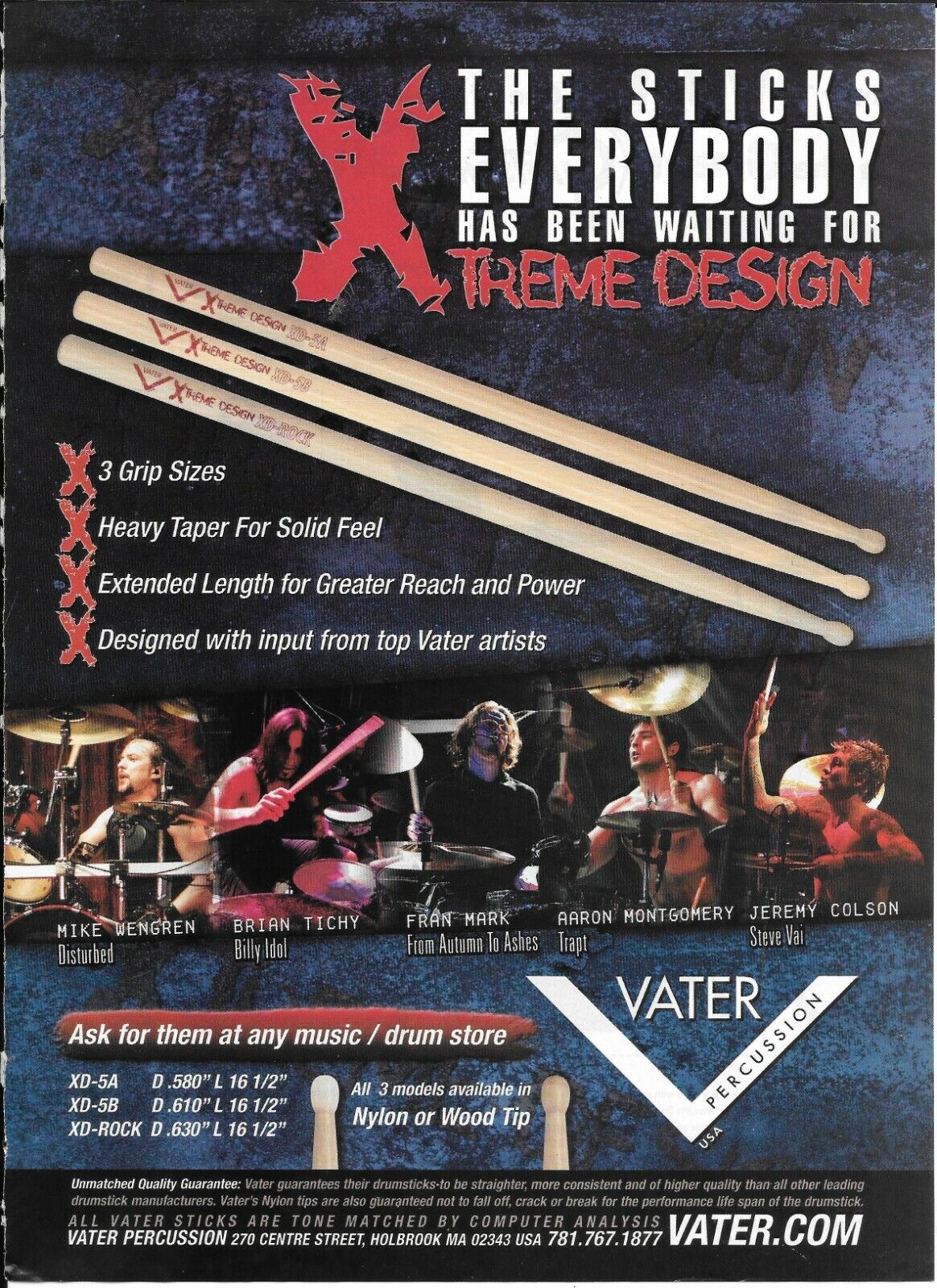 Vater Percussion - Colson / Tichy / Montgomery / Mark / Wengren  - 2004 Print Ad