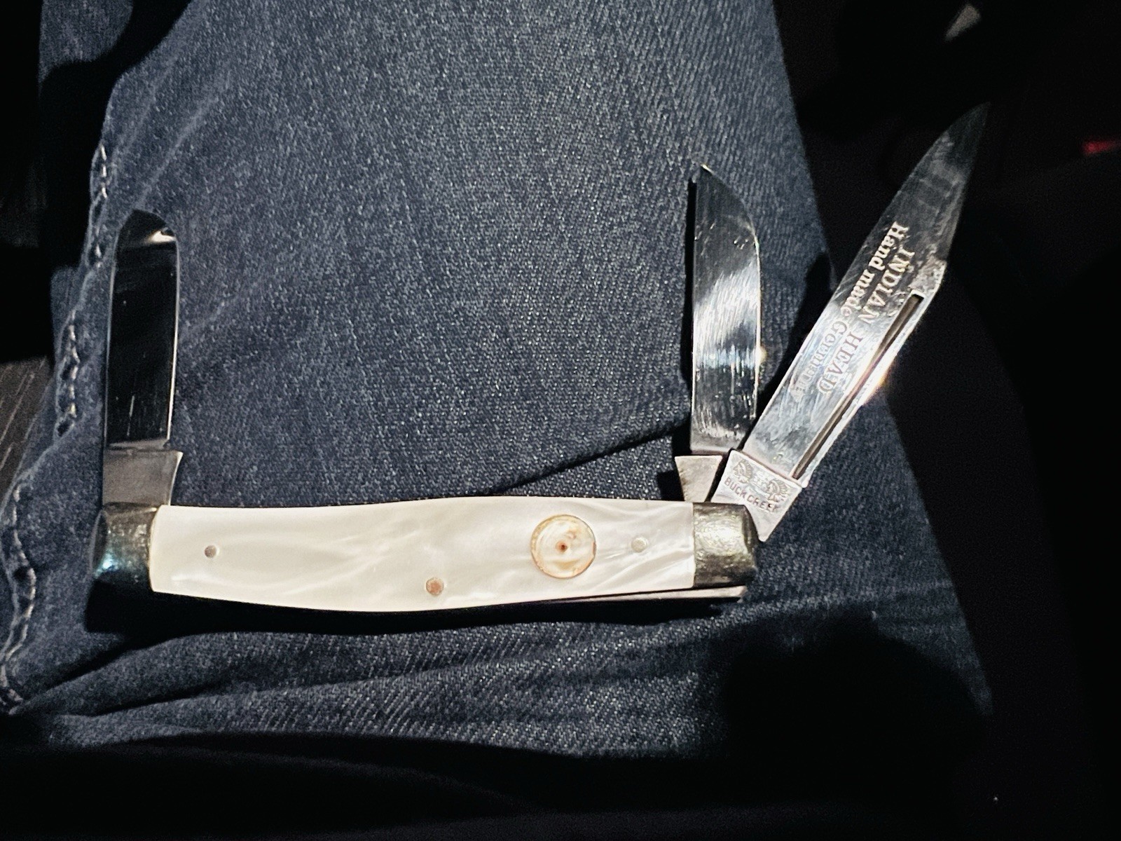 Vintage  Indian Head Knife Missing Shield Never Carried Or Sharpened