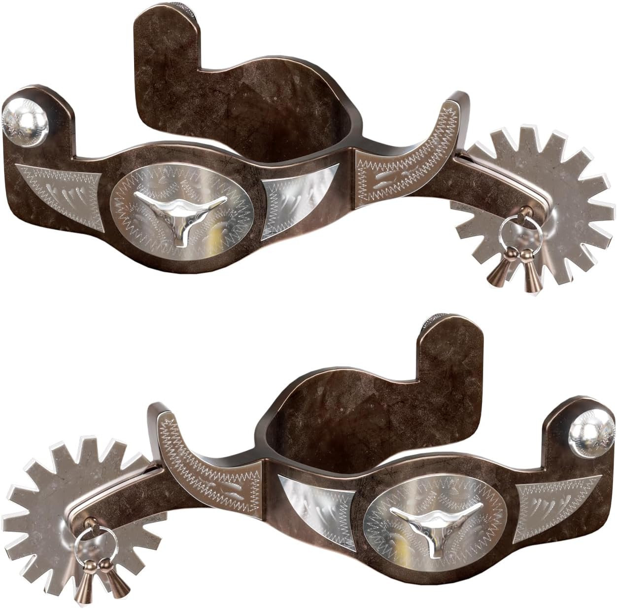 Western Cowboy Spurs, 1 Pair Horse Spurs with Rowels, Antique Men Horse Boot Spu