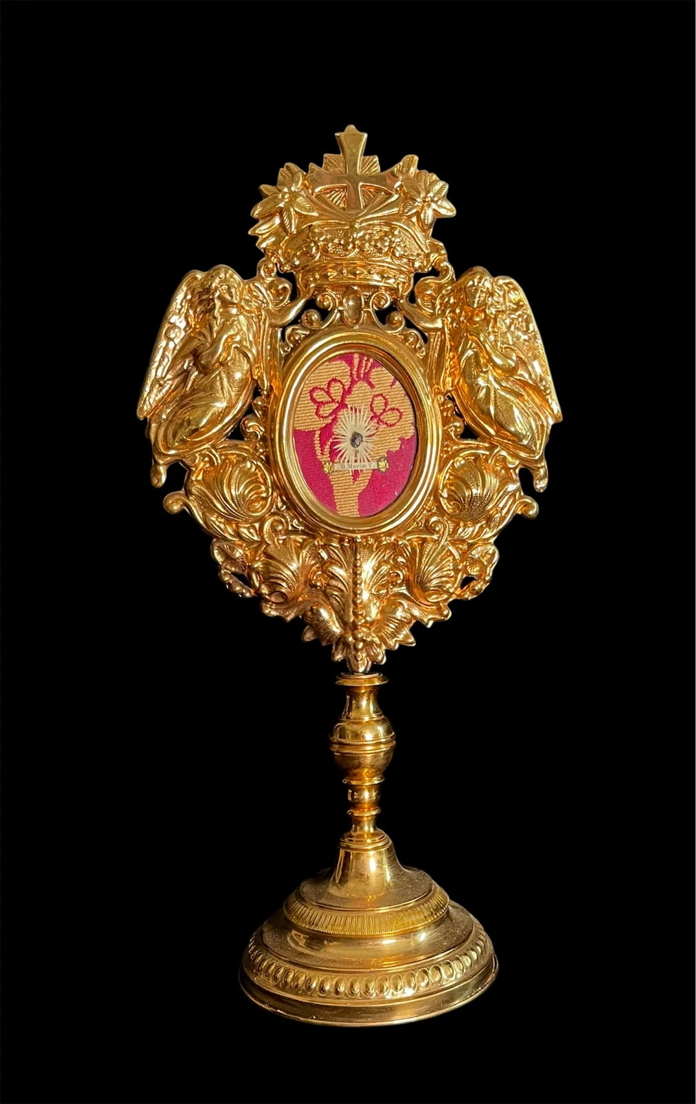 Antique 19th Century Rare Marian Catholic Reliquary Relic of Blessed Virgin Mary