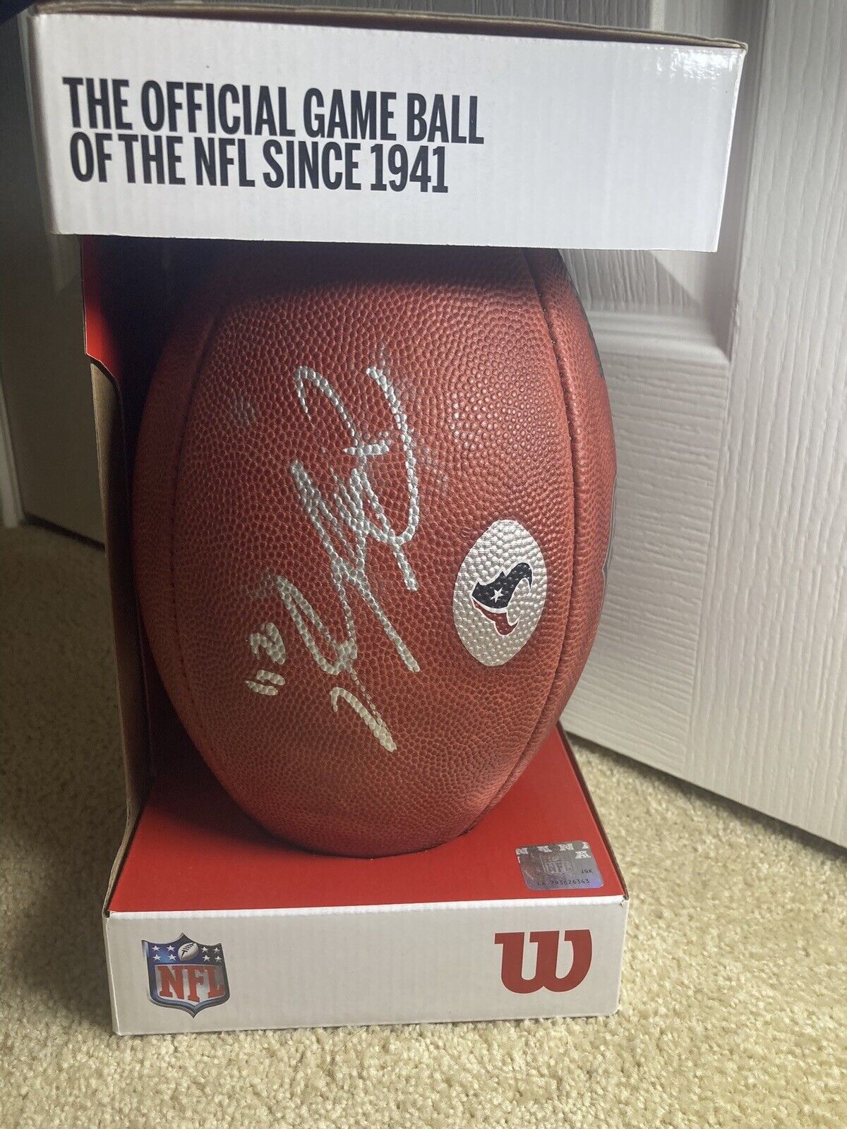 Derek Stingley Jr signed official NFL football. Authenticity guarantee
