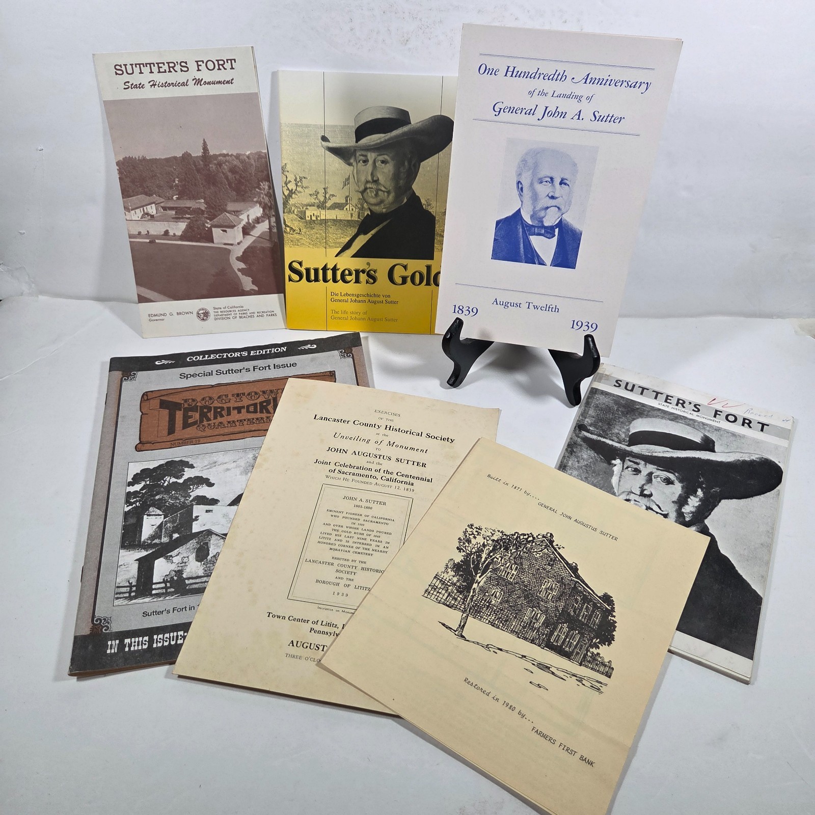 Sutter’s Fort & General John A. Sutter Ephemera Lot 1939 Program Magazine Lititz