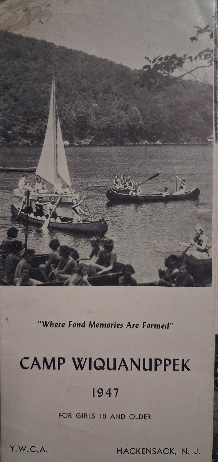 1947 YWCA Hackensack NJ CAMP WIQUANNUPPEK Brochure Activities