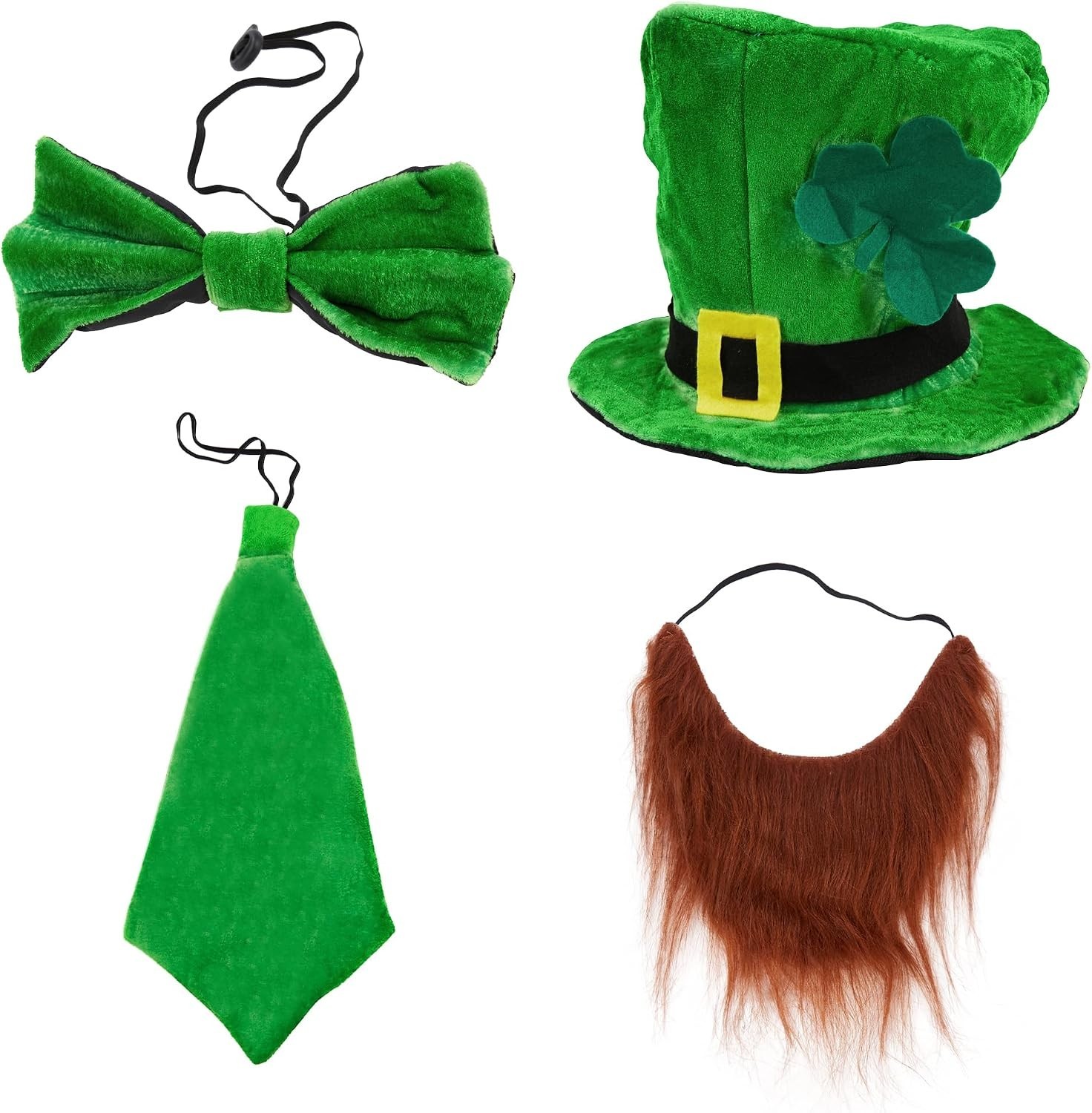 Playful St. Patrick\'s Day Leprechaun Costume Accessories - 4 Pcs for Adults