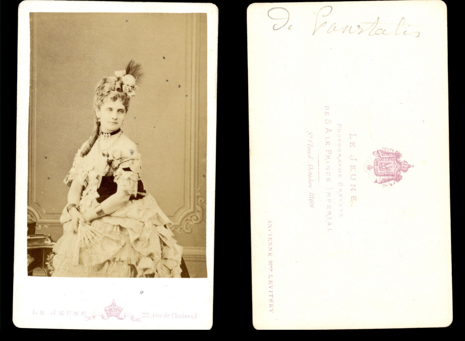 Le Jeune, Paris, Mélanie de Pourtalès albumen print 7x9.5 1865 Ti Le Jeune, Paris, Mélanie de Pourtalès albumen print 7x9.5 1865 Ti