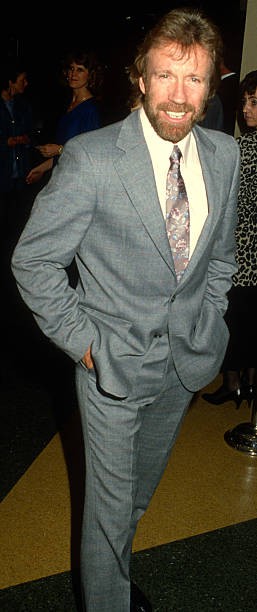 American actor Chuck Norris at a premiere of At Close Range at the- Old Photo American actor Chuck Norris at a premiere of At Close Range at the- Old Photo