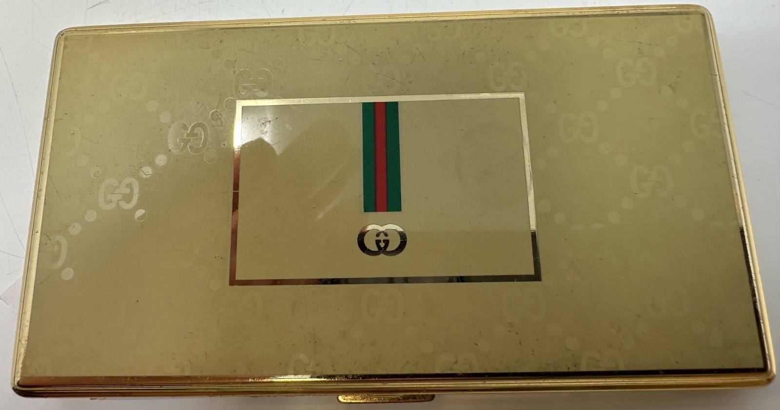 Authentic Vintage Gucci Collection Logo Monogram Cigarette Case Gold Color Authentic Vintage Gucci Collection Logo Monogram Cigarette Case Gold Color