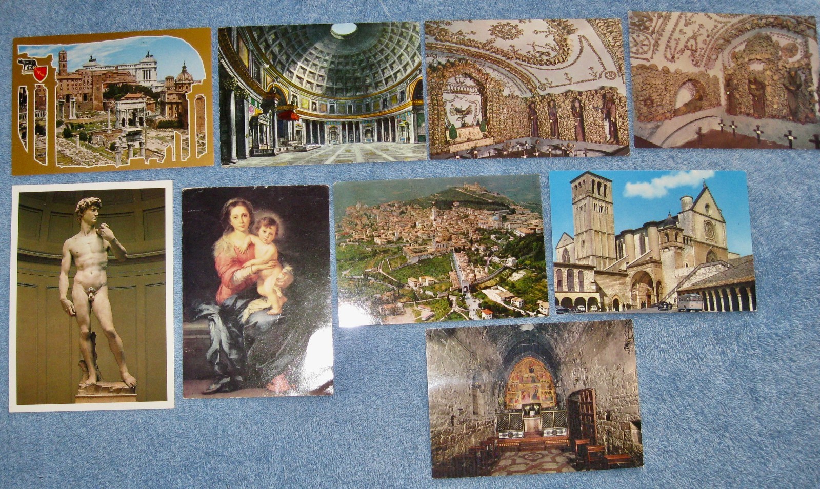 Vintage Lot of 9 ITALY Rome; Assisi; Firenze; UNUSED Postcards 1970's Not Posted