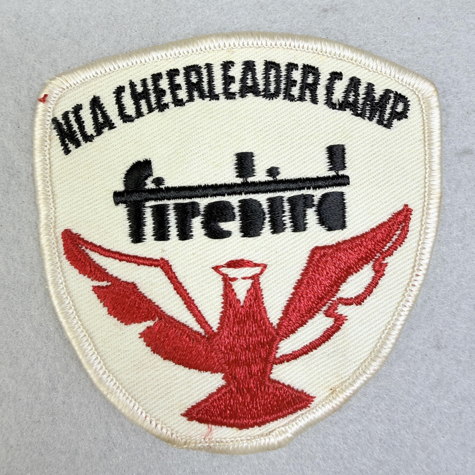 NCA Cheerleader Camp Firebird Embroidered Patch Red White Sew On Shield Emblem