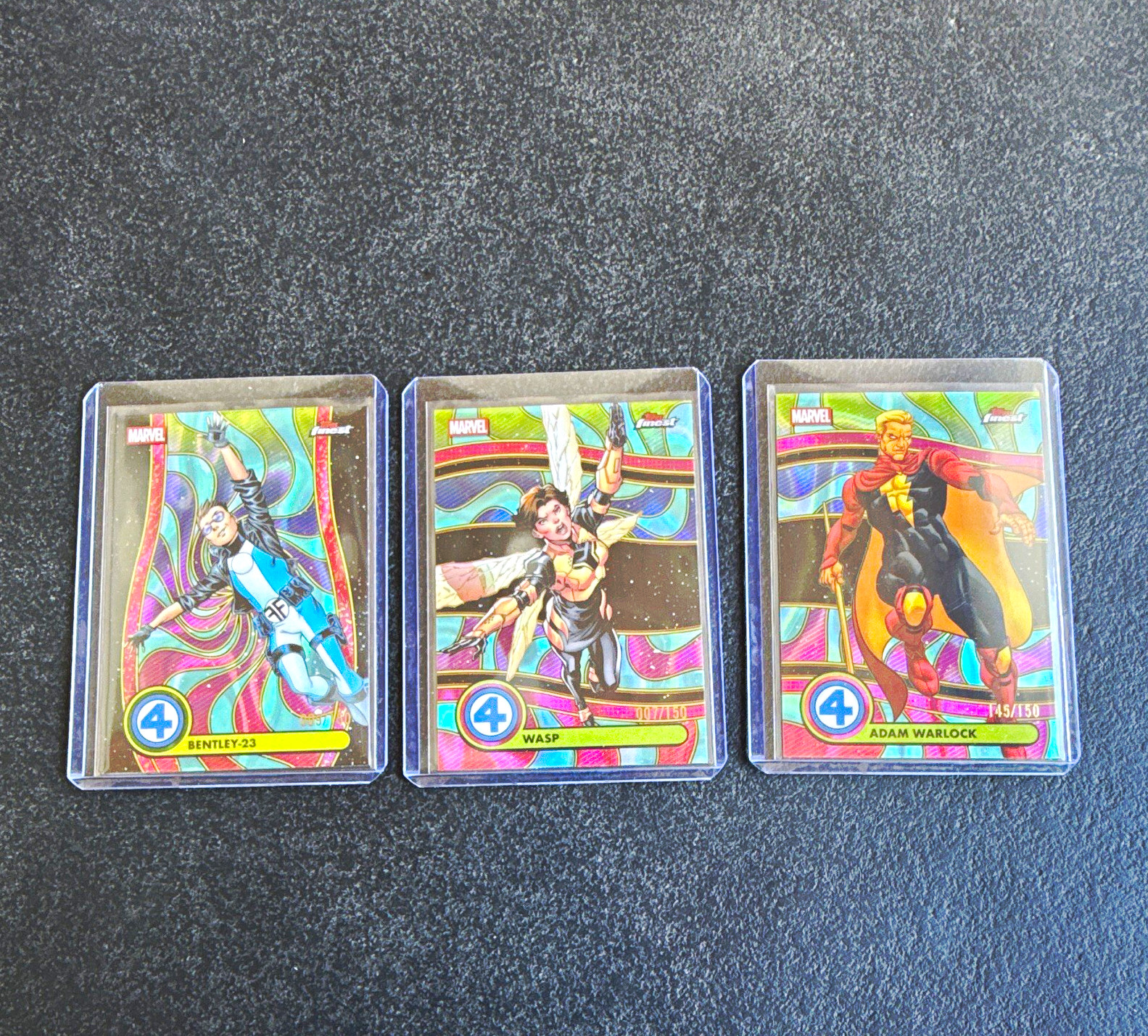 Topps 2024 Finest Marvel Chase Trading Cards Lot 3 Bentley-23 Wasp Warlock /150
