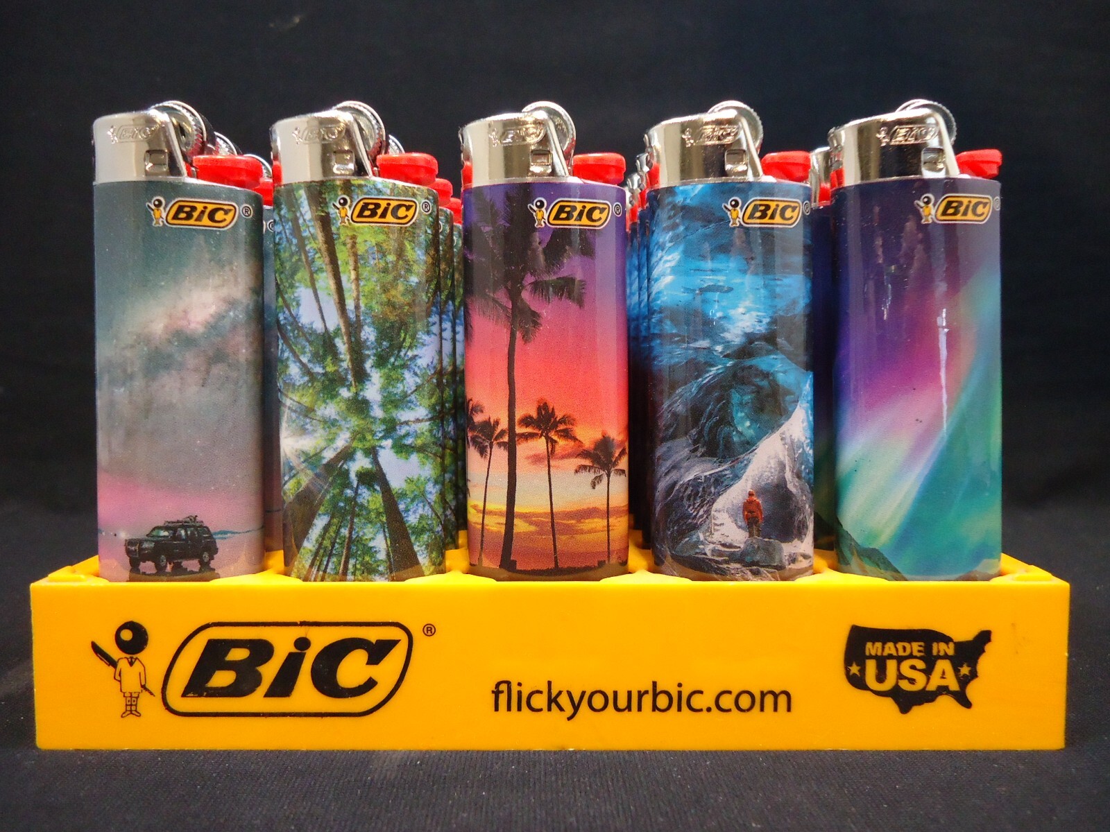8 Bic Lighters Landscapes Forest Palms Polar Lights Cave Lake Mountains Elephant 8 Bic Lighters Landscapes Forest Palms Polar Lights Cave Lake Mountains Elephant