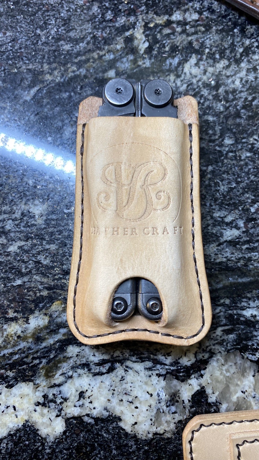 Leatherman wave sheath. Full grain leather. Tan Leatherman wave sheath. Full grain leather. Tan