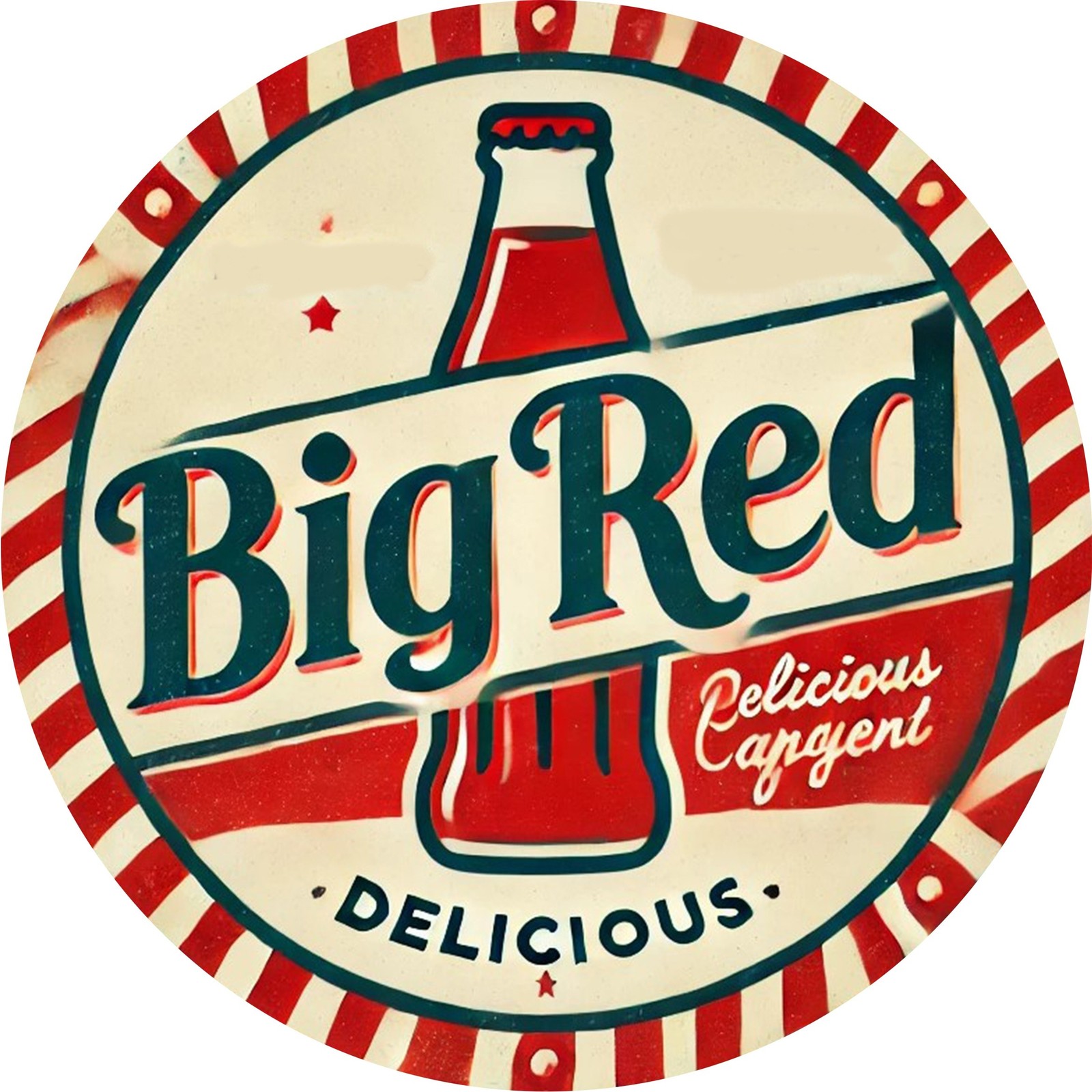 Vintage Big Red Soda Round Aluminum Tin Metal Signs Home Décor 8x8 Vintage Big Red Soda Round Aluminum Tin Metal Signs Home Décor 8x8