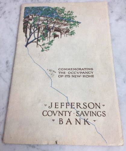 1923 Jefferson County Savings Bank Watertown NY New Building Pamphlet Envelope 1923 Jefferson County Savings Bank Watertown NY New Building Pamphlet Envelope