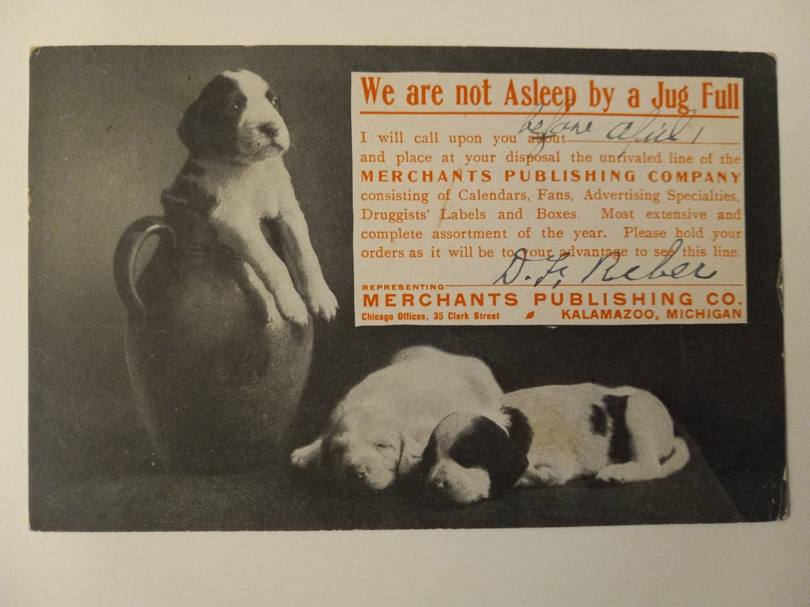 1909 Merchants Publishing Kalamazoo Postcard Michigan Chicago Illinois IL MI 1909 Merchants Publishing Kalamazoo Postcard Michigan Chicago Illinois IL MI