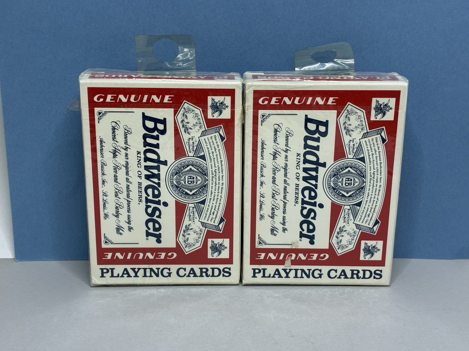 Vintage 2 Decks Of Budweiser Playing Cards NOS Unopened / Sealed Vintage 2 Decks Of Budweiser Playing Cards NOS Unopened / Sealed