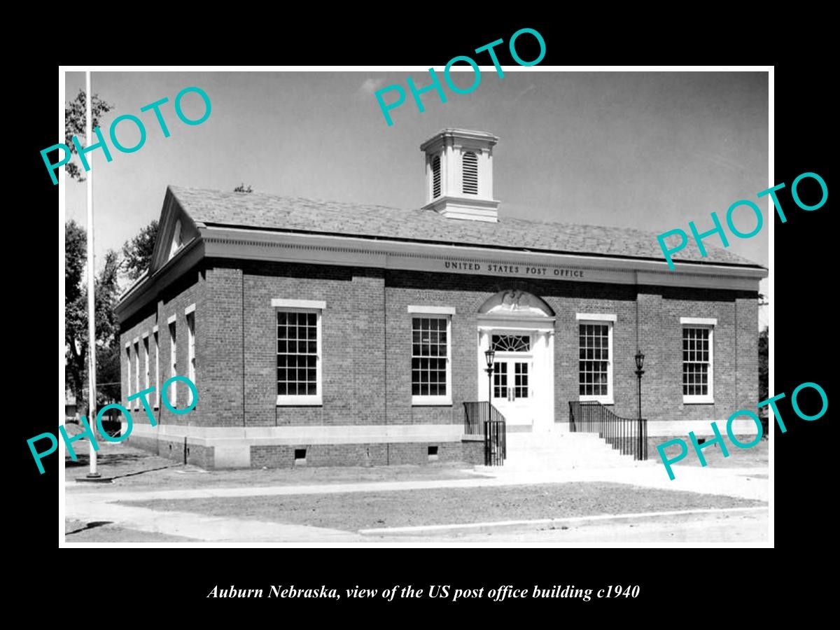 Auburn Nebraska Us Post Office Building c1940 Old Large Historic Photo