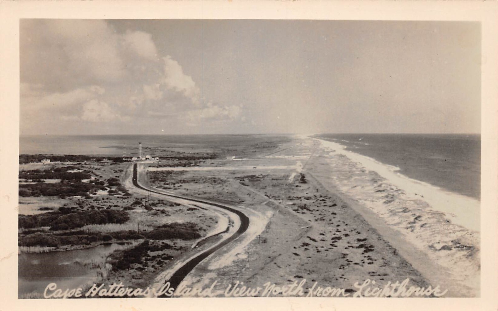 RPPC Cape Hatteras Island North Carolina Lighthouse View Jeff Blinn Postcard