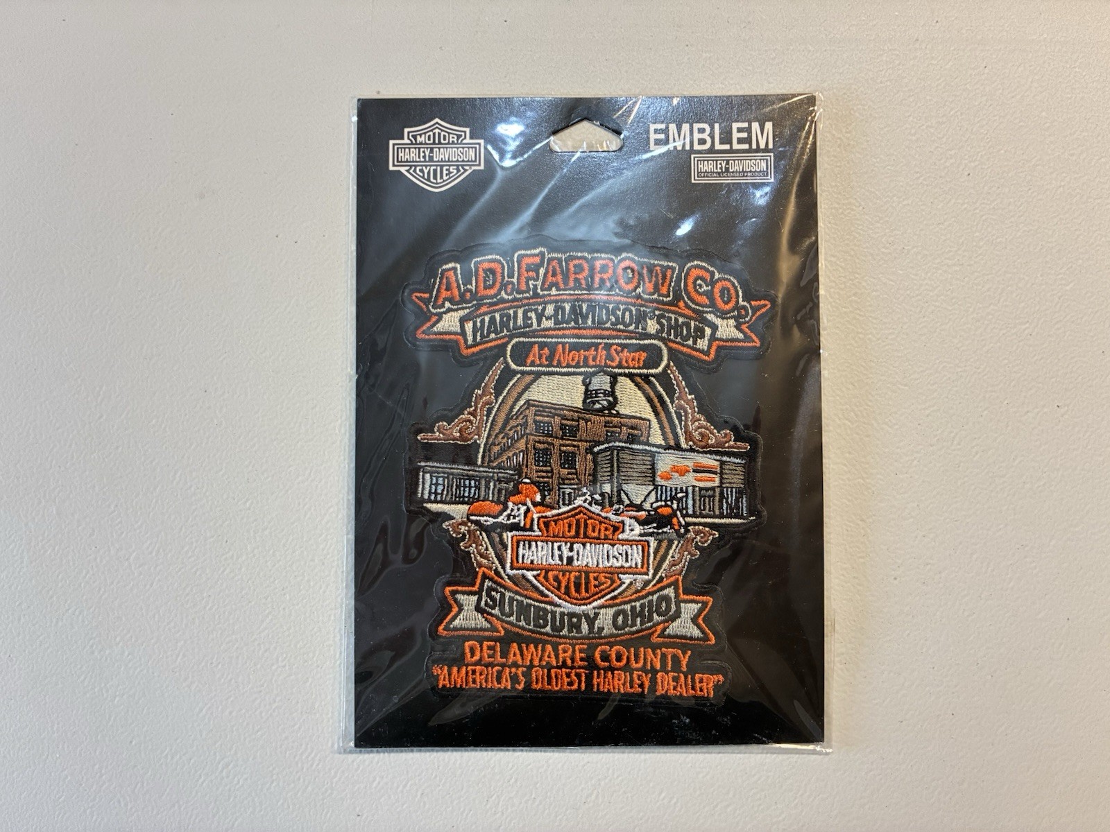 NOS Harley Davidson A D Farrow Co Sunbury Ohio Dealer Patch Emblem Delaware 2007
