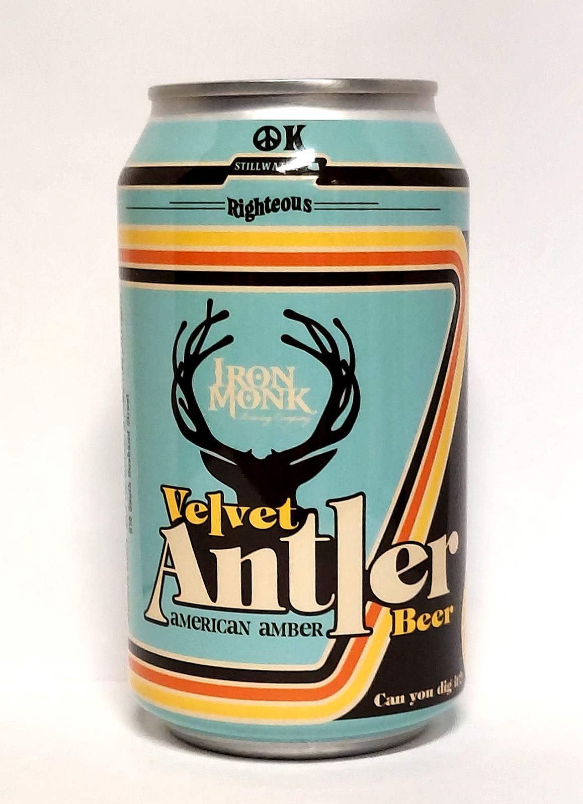 VELVET ANTLER AMERICAN AMBER - OK Craft Beer Can - Iron Monk Brewery - Righteous
