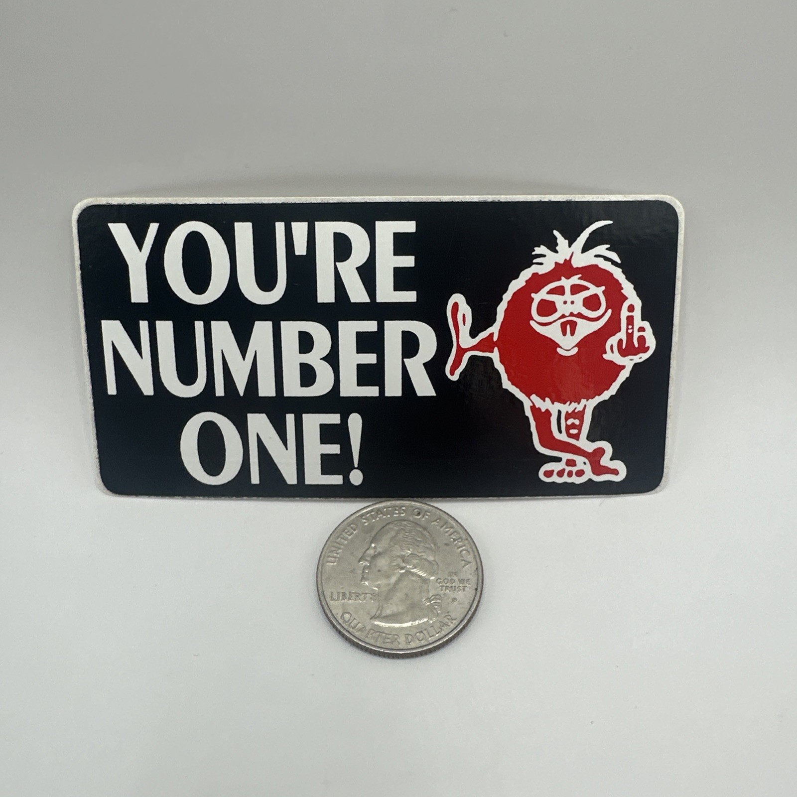Vintage You're Number One Sticker Red Weepul Middle Finger Skater Decal 3.5 Vintage You're Number One Sticker Red Weepul Middle Finger Skater Decal 3.5