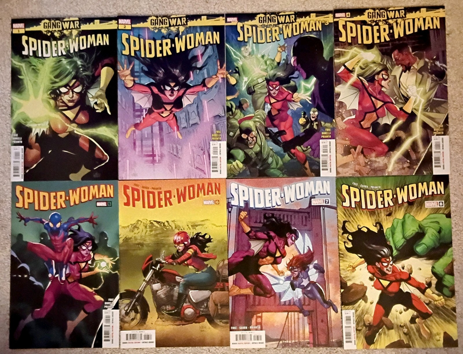 Spider Woman 1-8 Mint Set. With #7 1st App of The Assembly Marvel Comics 2024 Spider Woman 1-8 Mint Set. With #7 1st App of The Assembly Marvel Comics 2024