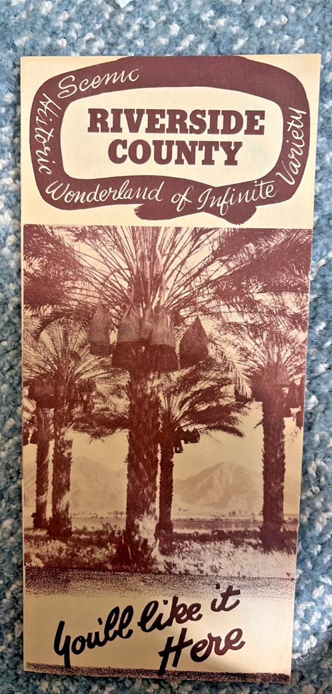 FREE SHIP 1950s Riverside County California Tourist Brochure